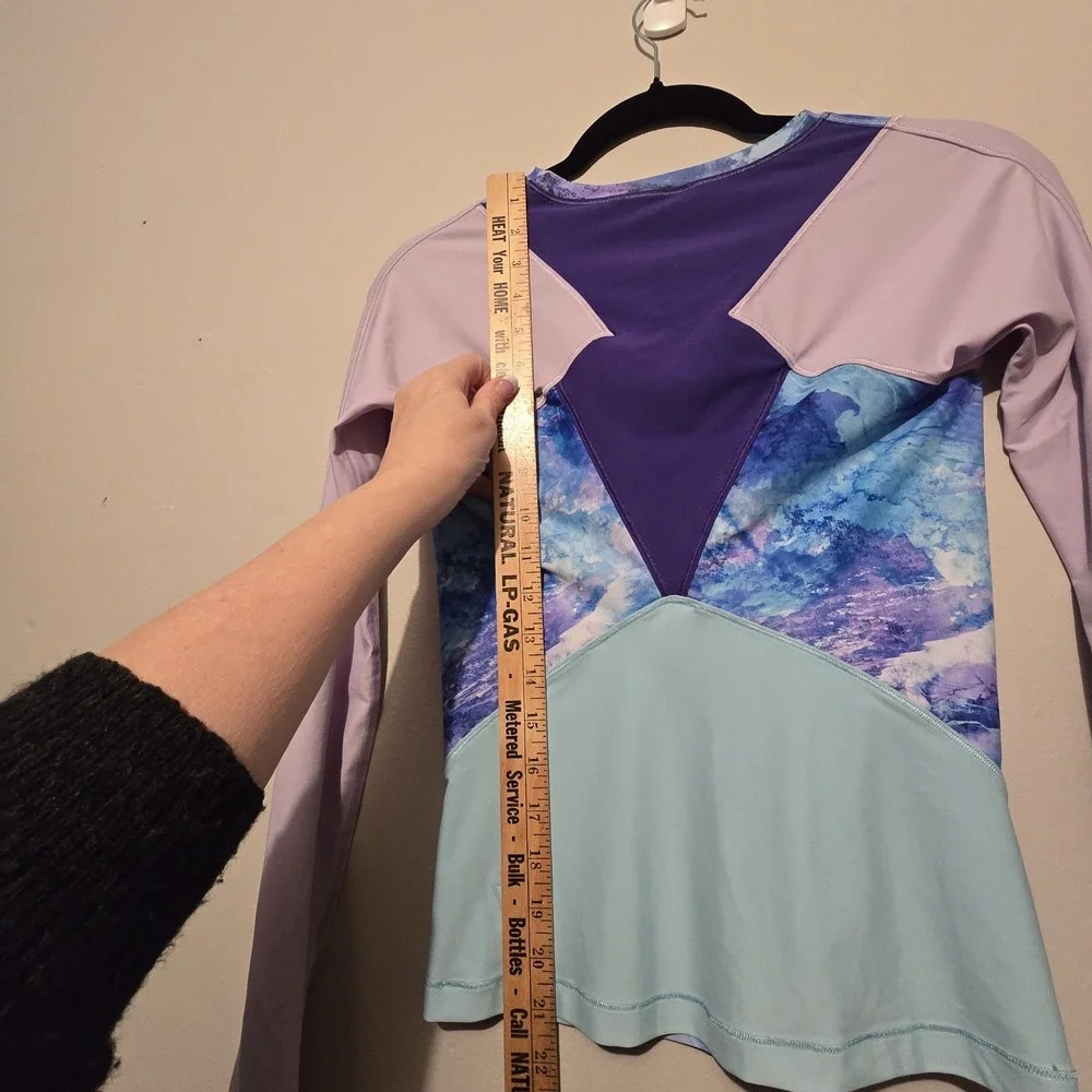 Ivivva by Lululemon Girls Water You Up Rashguard Size 14 Purple Blue Outdoor